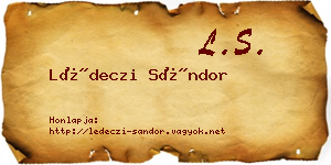 Lédeczi Sándor névjegykártya